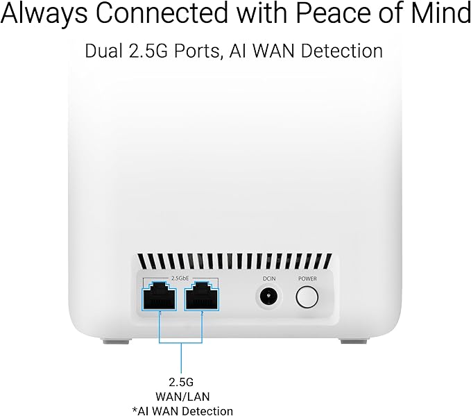 ASUS ZenWiFi BD4 Dual-Band WiFi 7 Mesh, 3600 Mbps, 6500 sq.ft, Dual 2.5G Ports - Image 6