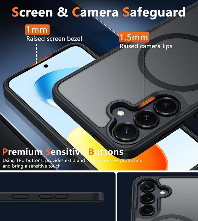 FNTCASE for Samsung Galaxy S25 Case: for Galaxy S24 Cases Magnetic Military - Image 5