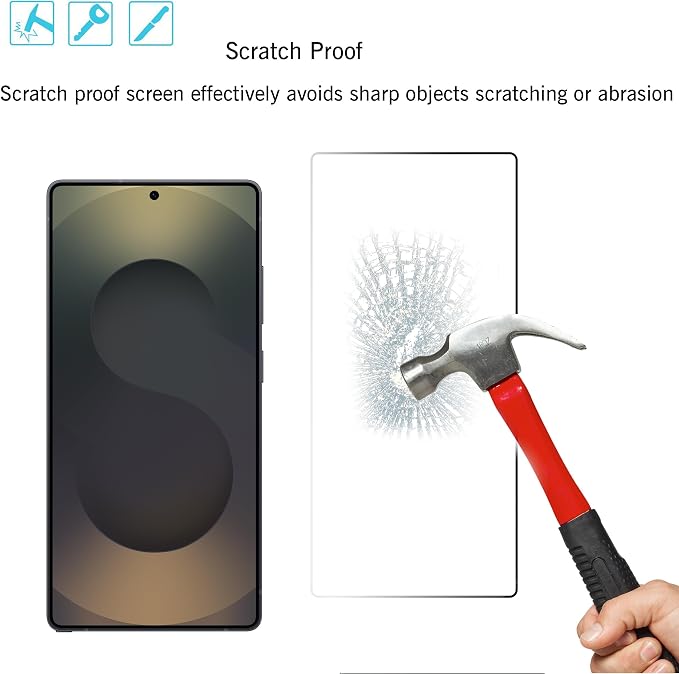 Ailun Glass Screen Protector for Galaxy S25 Ultra 3Pack + 3Pack Camera Lens - Image 3