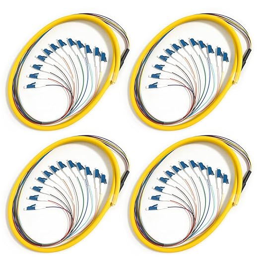 4Pack LC UPC 12 Fibers OS2 Single Mode Bunch Fiber Optic Pigtail, SingleMode by Bangun