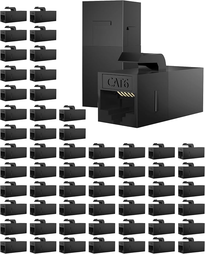 60 Pack Ethernet Couplers RJ45 Cat6 Keystone Coupler Cat5 Cat5e Keystone Jack by VANDESAIL