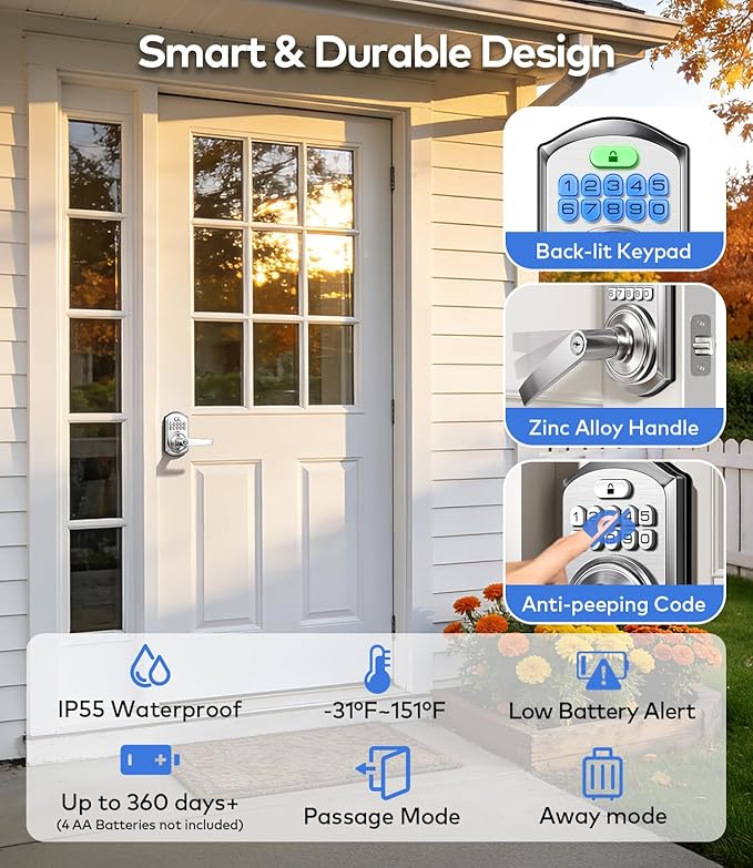 TEEHO TE019 Smart Keypad Door Lock - Image 4