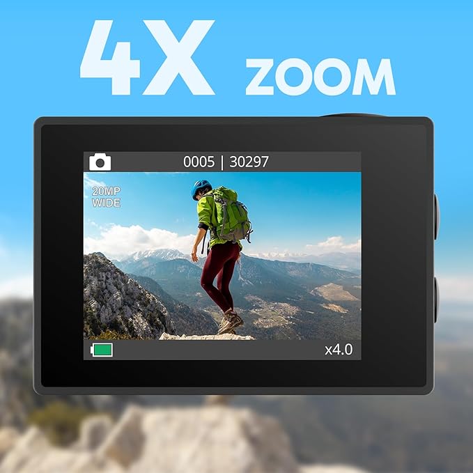 AKASO EK7000 4K30fps 20MP Action Camera EIS Ultra HD 131FT Waterproof - Image 8
