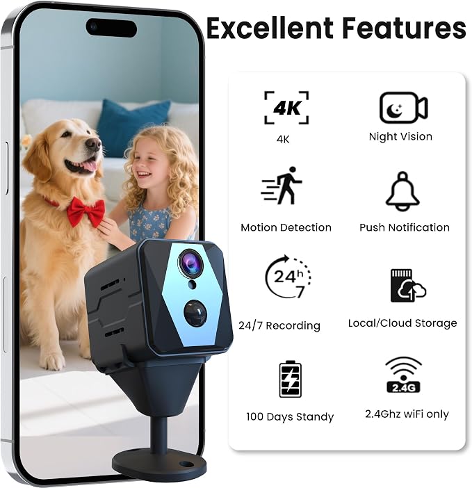 vebiliki Security Camera, 4K WiFi Camera - Image 2