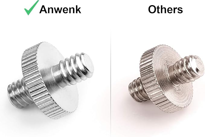 Anwenk Standard 1/4"-20 Male to 1/4"-20 Male Threaded Tripod Screw Adapter - Image 3