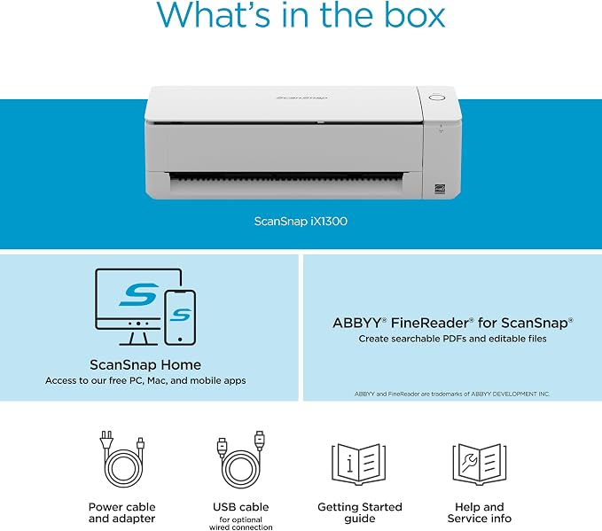 ScanSnap iX1300 Compact Wireless or USB Double-Sided Color Document, Photo & - Image 6