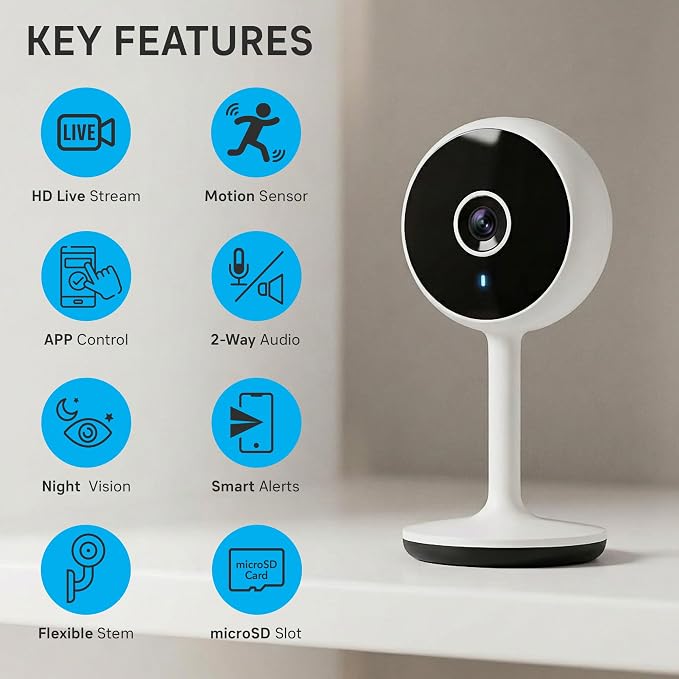 Geeni Vivid Indoor Smart Security Camera – HD Live Stream Camera - Image 2