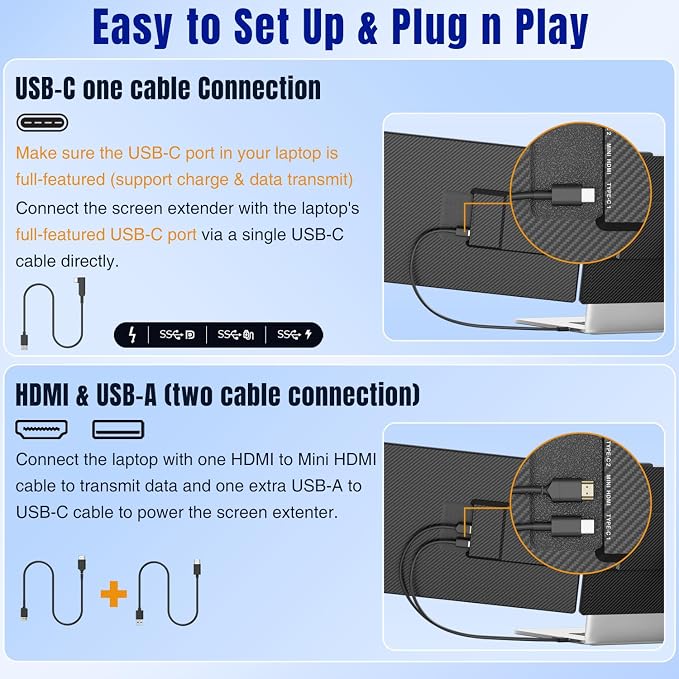 KEFEYA Laptop Screen Extender 14", FHD 1080P IPS Laptop Monitor Extender - Image 4