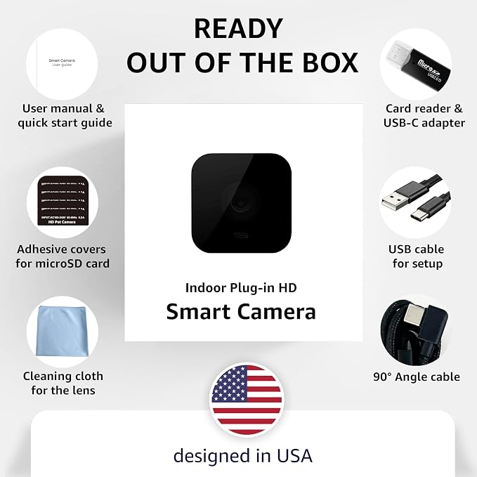 ALPHA TECH Indoor Camera with 160° Wide Angle, Plug in Offline Camera, No WiFi - Image 6