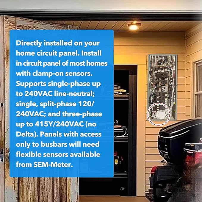 Smart Home Energy Monitor with 8 50A Circuit Level Sensors, Measure Power Usage - Image 3