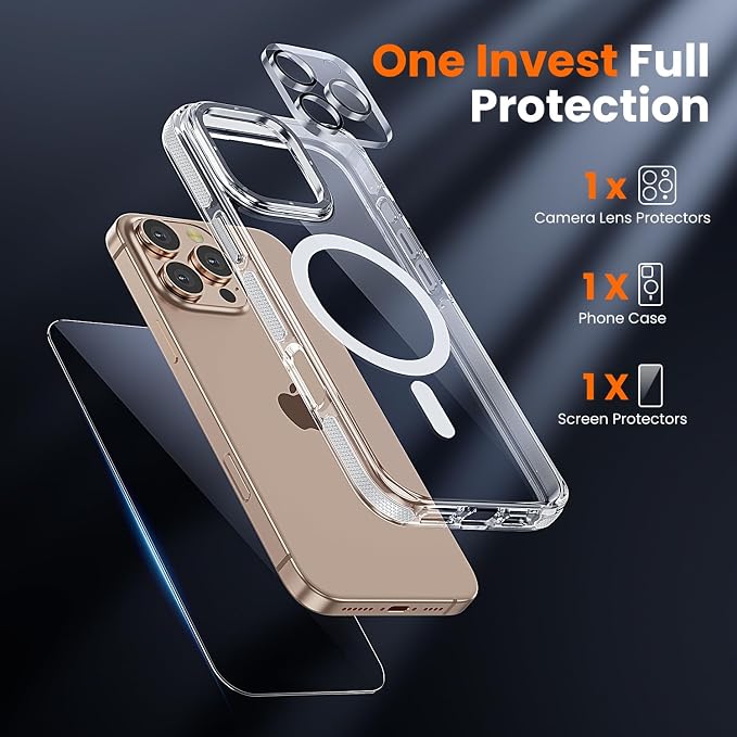 toushion 3 in 1 for iPhone 16 Pro Case Clear - Image 3