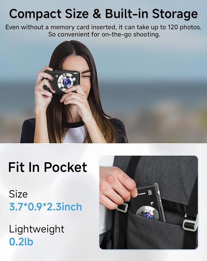 Digital Camera for Kids, FHD 1080P 44MP Point and Shoot Digital Camera - Image 7
