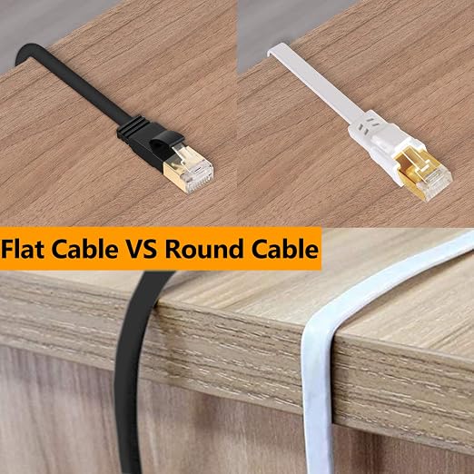 Jadaol Cat 8 Ethernet Cable 50 ft, 40Gbps 2000MHz Flat RJ45 S/FTP LAN Patch - Image 6