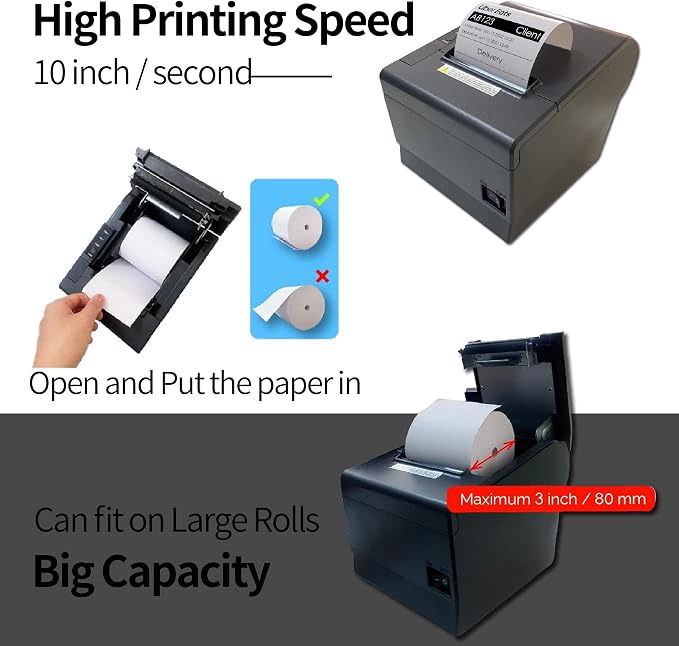 MR.BOSS Thermal Receipt Printer PaperWidth 3” Cash Register Dual WiFi Bluetooth - Image 6