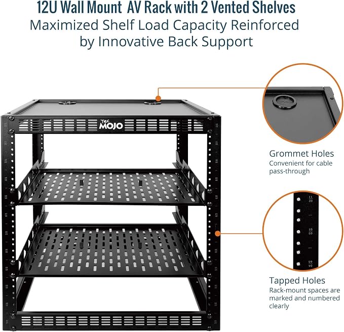Tecmojo 12U Open Frame Network Rack - Image 4