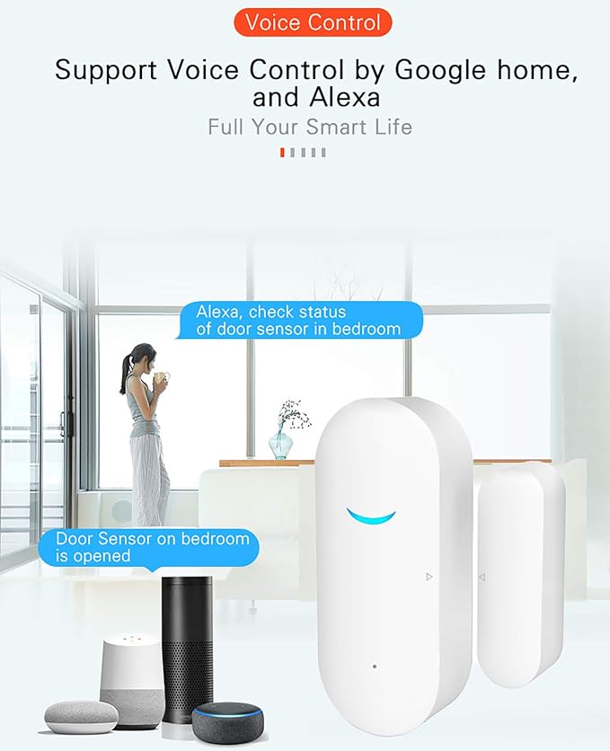 2 Pack WiFi Door Window Sensor Detector: Wireless Security Alarm Door Sensor - Image 3
