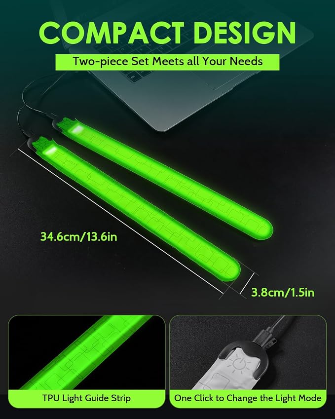 Fitense Rechargeable LED Armband 2-Pack, High Visibility Running Gear - Image 6