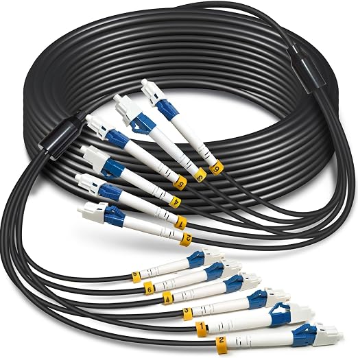 30 Meters 6 Core Industrial TPU LC to LC Outdoor Armored Fiber Optic Cable by YUTIANHOME