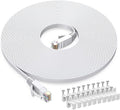 BUSOHE Cat6 Ethernet Cable 20 FT White, Cat-6 Flat RJ45 Computer Internet LAN by BUSOHE