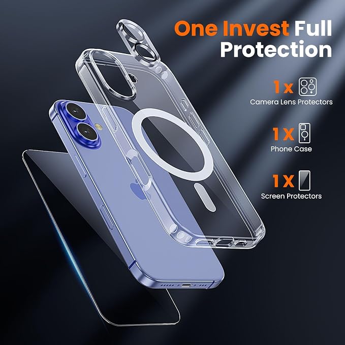 toushion 3 in 1 for iPhone 16 Case Clear - Image 3