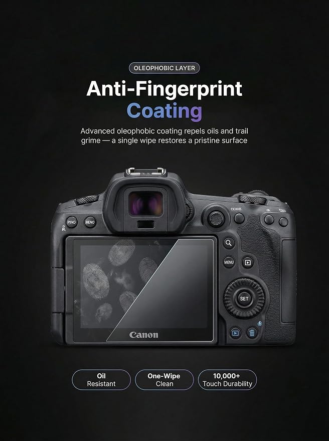 iDaPro Screen Protector for Canon EOS R8 + Hand Lanyard Tempered Glass Easy - Image 8
