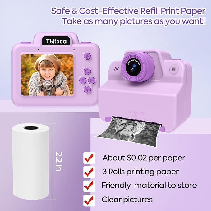 Instant Print Camera for Kids, Toddler Kids Camera Instant Print for 3 4 5 6 7 - Image 3
