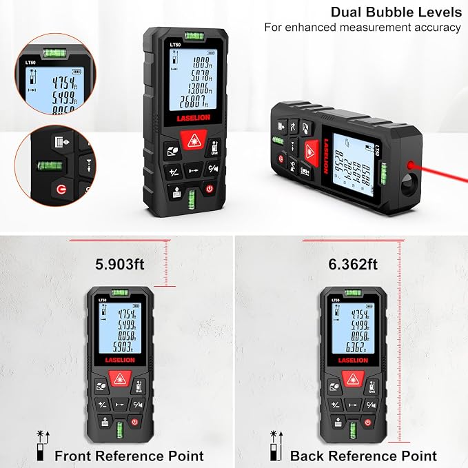 LT50 Laser Measure, 165ft/50m Laser Measurement Tool, - Image 3