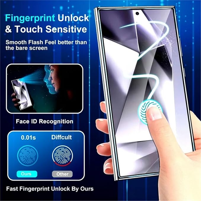 XDesign [2+2 Pack Galaxy S24 Ultra Screen Protector, 9H Tempered Glass Scratch - Image 6