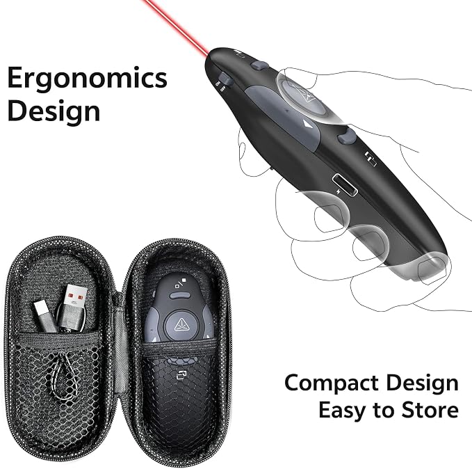 Presentation Clicker with 4 Cases: PowerPoint Wireless Presenter Remote USB - Image 3