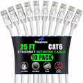 Maximm Cat 6 Ethernet Cable 25 ft 10 Pack by MaximmCable