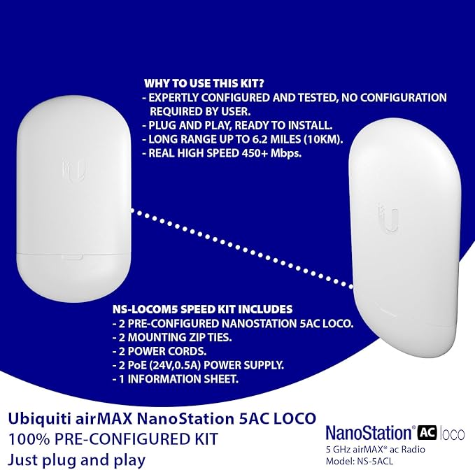Wireless Bridge LOCO5AC Pre-Configured Bundle of 2, Point to Point Wi-Fi Bridge - Image 3