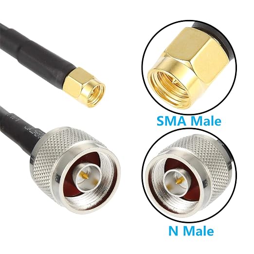 1ft N Male to SMA Male Cable 2PCS, SMA to N Cable 50 ohm Ultra Low Loss KMR240 - Image 7
