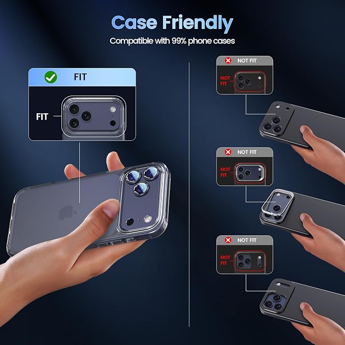 CACOE Camera Lens Protector for iPhone 17 Pro Max - Image 4