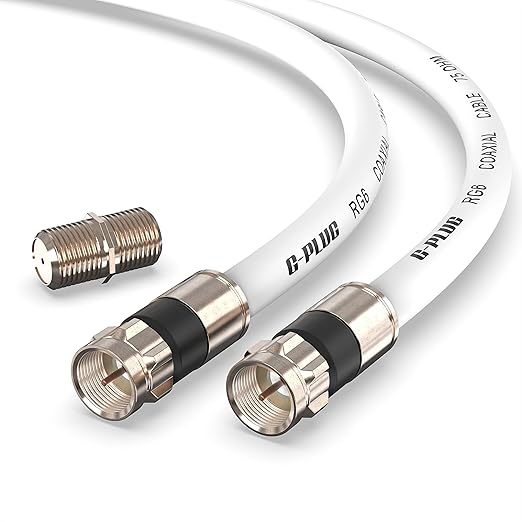 G-PLUG 150FT RG6 Coaxial Cable Connectors Set- High-Speed Internet, Broadband by G-PLUG