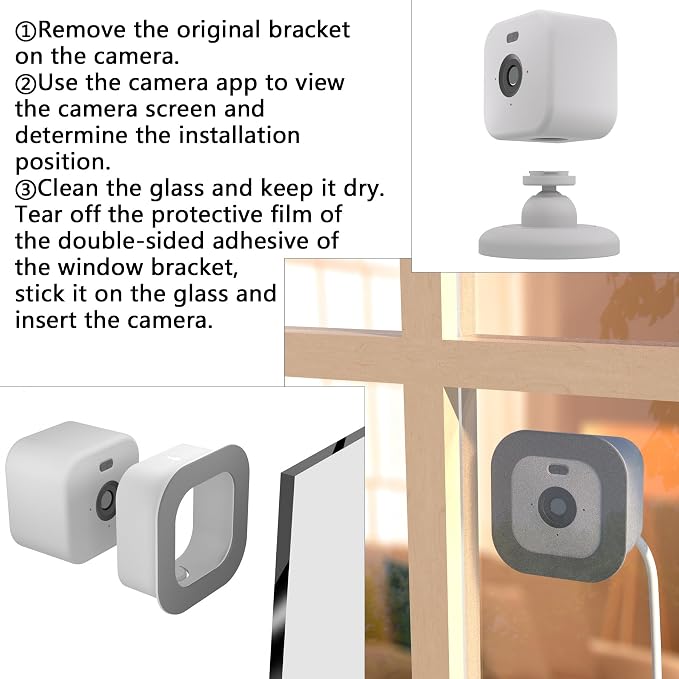Teccle Window Mount for Blink Mini 2k / 2, Through Glass Use Blink Indoor Camera - Image 3