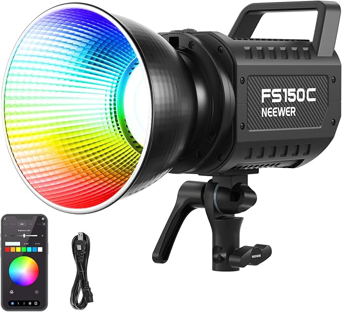 NEEWER 130W RGB LED Video Light APP/2.4G Control 17 Effects, 2500-7500K by Neewer