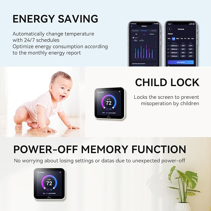 vine Smart Thermostat Larger Color Screen Thermostats - Image 6