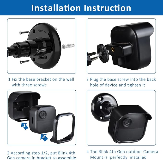 All New Blink Outdoor 4/2K+ Camera Mounting Brackets, 3 Pack Weatherproof - Image 6