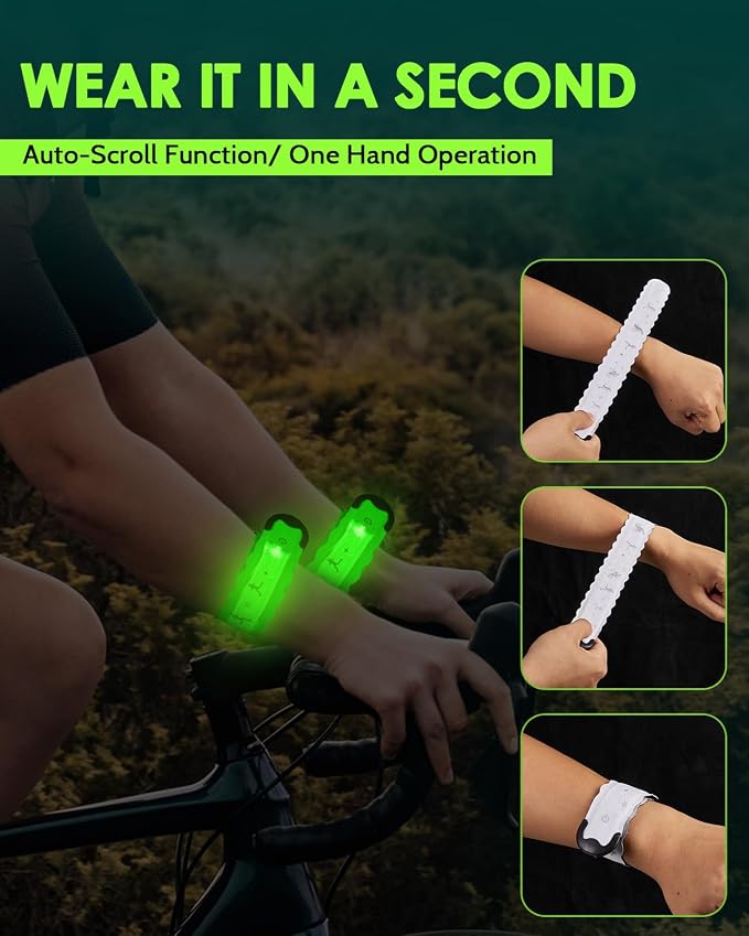 Fitense Rechargeable LED Armband 2-Pack, High Visibility Running Gear - Image 6