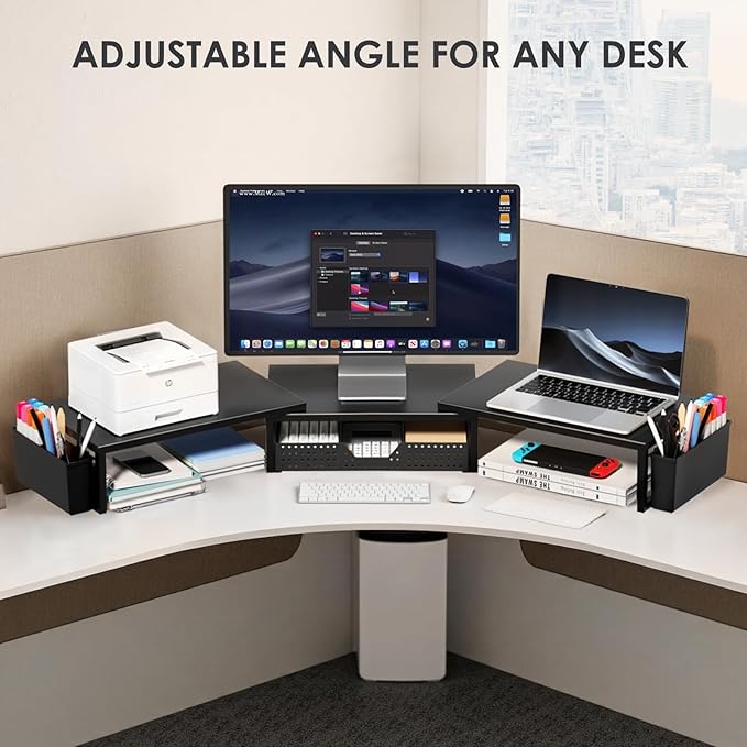 OPNICE Desk Organizers and Accessories, Dual Monitor Stand Riser - Image 6