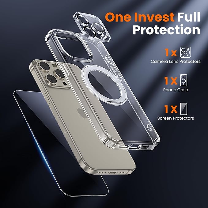 toushion 3 in 1 for iPhone 15 Pro Case Stand |Build in Kickstand, Screen - Image 2