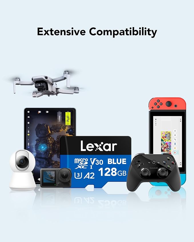 Lexar 128GB Blue Micro SD Card Up to 160MB/s, microSDXC UHS-I Memory Card - Image 7