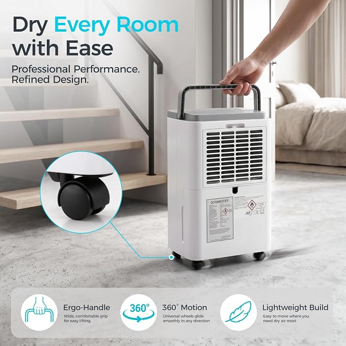 1500 Sq.Ft Dehumidifier, Max 32 Pint Quiet Dehumidifier - Image 7