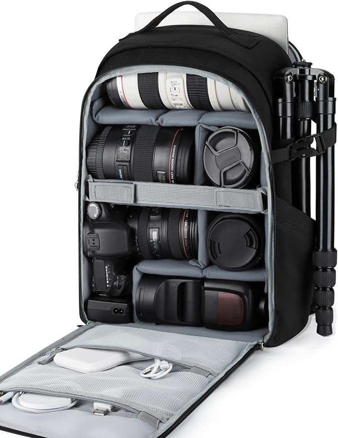 BAGSMART Camera Backpack, DSLR SLR Camera Bag Backpack Fits 15.6 Inch Laptop by BAGSMART