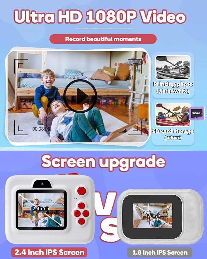 Dylanto Instant Print Camera for Kids, 2.4 Inch Screen Kids Instant Cameras - Image 5