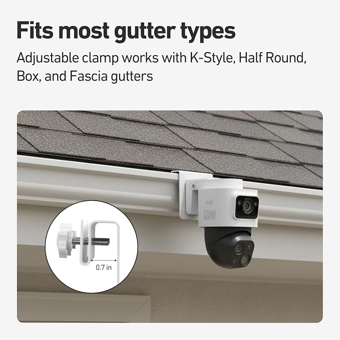 Holicfun Gutter Mount for Eufy PoE Bullet-PTZ Cam S4 and eufyCam S4 | Sturdy - Image 4