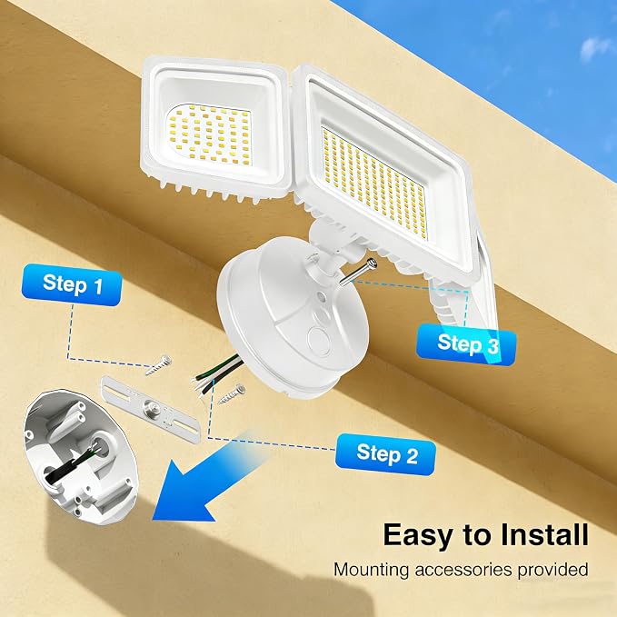 Onforu 100W Smart Flood Lights Outdoor, 3 Adjustable Heads, 9000LM Dimmable - Image 8