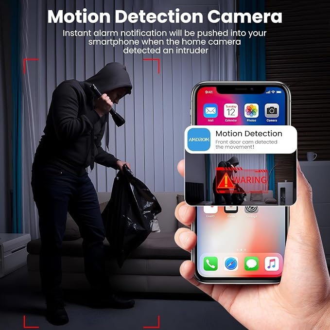 AMOROM 2 Pack 1080P Indoor Wired Security Cameras, Home Indoor Cameras - Image 4