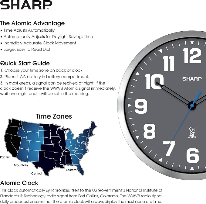 Sharp Atomic Analog Wall Clock - Image 5