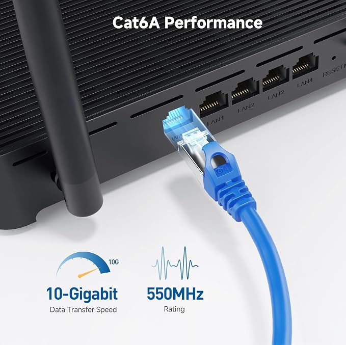 Cable Matters 10Gbps 5-Pack Snagless Shielded Cat 6A Ethernet Cable - 14ft - Image 3